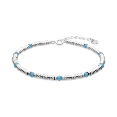 Luxenter Armband aus 925er Sterlingsilber mit Aquamarin-Zirkonia, rhodiniert – Deli