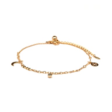 Luxenter Fußkettchen mit 18-karätiger Gelbgold-Finish – Duaha