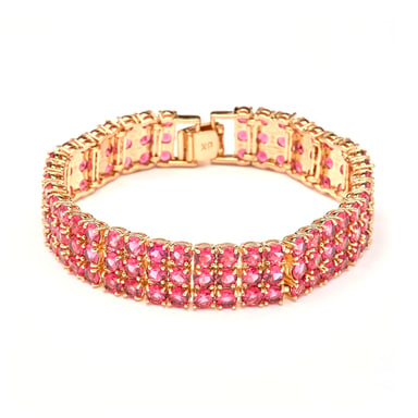 Luxenter Armband aus Zirkonia in Rubinoptik mit 18 Karat Gelbgold-Finish – Uriom
