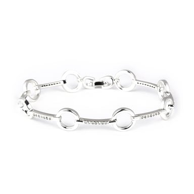 Luxenter Armband mit funkelnden Zirkonia-Steinen, rhodiniert – Dimaran