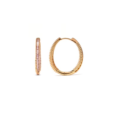 Luxenter Ohrringe aus Zirkonia in Amethystoptik mit 18 Karat Gelbgold-Finish – Thaljo