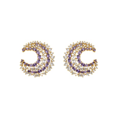 Luxenter Ohrringe mit mehrfarbigen Zirkonia-Steinen, 18 Karat Gold-Finish – Abdos