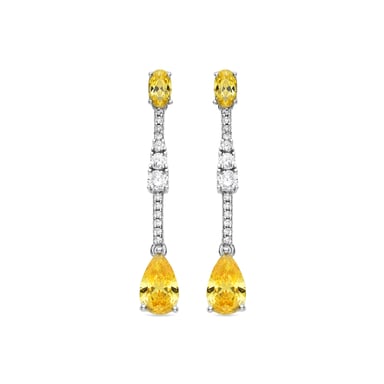 Luxenter Ohrringe aus 925er Sterlingsilber mit Padparadscha, Rhodium-Finish – Murbi
