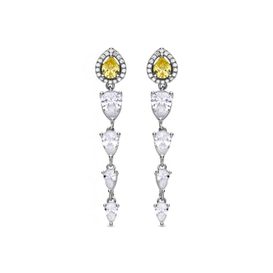 Luxenter Ohrringe aus 925er Sterlingsilber und Padparadscha mit Rhodiumbeschichtung – Marag