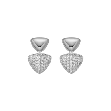 Luxenter Ohrringe aus 925er Sterlingsilber mit funkelnden Zirkonia-Steinen, rhodiniert – Haju