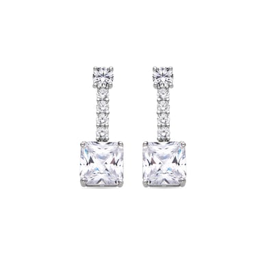 Luxenter Ohrringe aus 925er Sterlingsilber und Zirkonia mit Rhodium-Finish – Asju