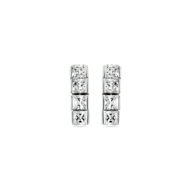 Luxenter Ohrringe aus 925er Sterlingsilber mit funkelndem Zirkonia, rhodiniert – Riviere