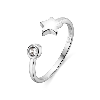 Luxenter-Ring aus 925er Sterlingsilber mit funkelnden Zirkonia-Steinen, rhodiniert – Fazih