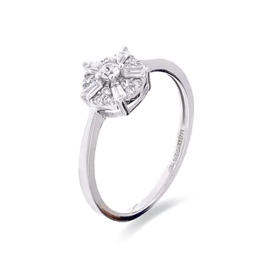 Luxenter Ring aus 925er Sterlingsilber mit Zirkonia, rhodiniert – Umya