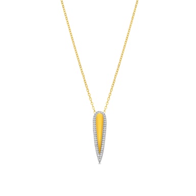 Luxenter Halskette aus 925er Sterlingsilber mit Brillanz-Zirkonia, 18 Karat vergoldet – Omiya
