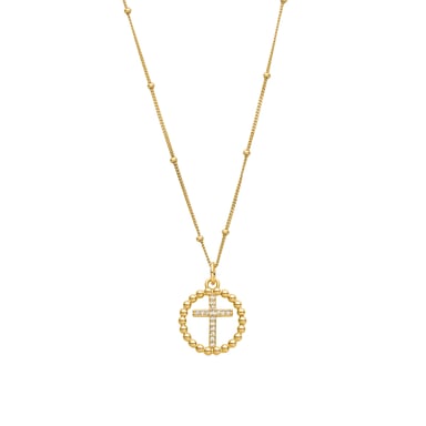 Luxenter Halskette aus 925er Sterlingsilber mit weißem Perlmutt, 18 Karat Gelbgold-Finish – Iora