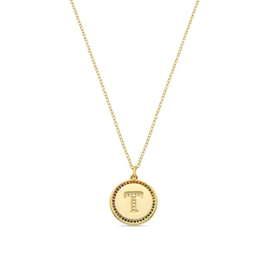Luxenter Halskette aus mehrfarbigem Zirkonia mit 18-karätiger Gelbgold-Finish – Alphabet