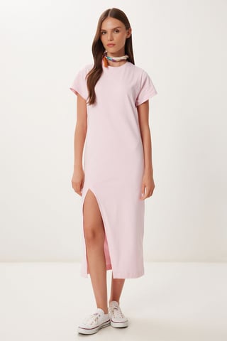 Slim Fit Midi-Kleid mit Seitenschlitz