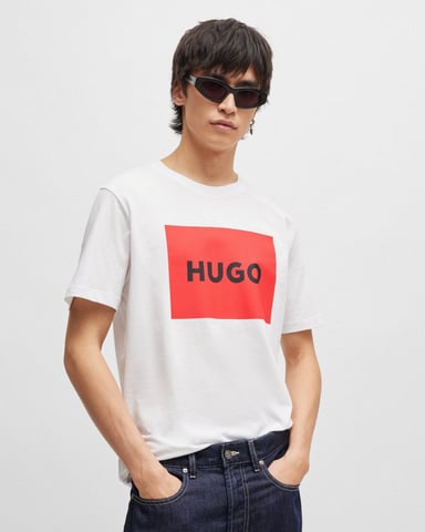 HUGO Red Logo Sustainable T-Shirt - White