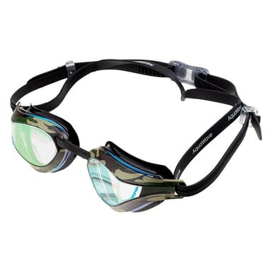 Aquawave - "Storm RC" Schwimmbrille Tarnmuster für Herren/Damen Unisex (Schwarz/Grün)