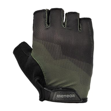 Meteor - Kontrast - Radfahrer-Handschuhe "MX22" - Polyester, Nylon, PU, Elastan (Dunkelgrün/Schwarz)