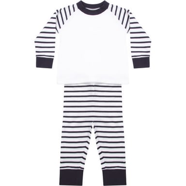 Larkwood - Schlafanzug für Baby, Raglan langärmelig (Marine/Weiß)