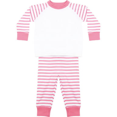 Larkwood - Schlafanzug für Baby, Raglan langärmelig (Pink/Weiß)