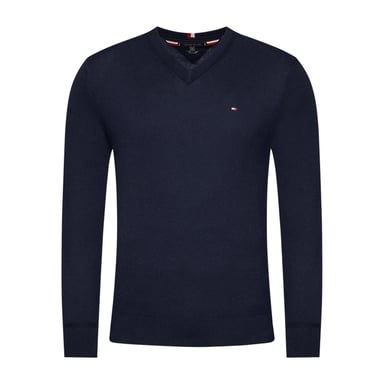 Tommy Hilfiger - Pullover Top für Herren, V-Ausschnitt, Baumwollmischung (Dunkles Marineblau)