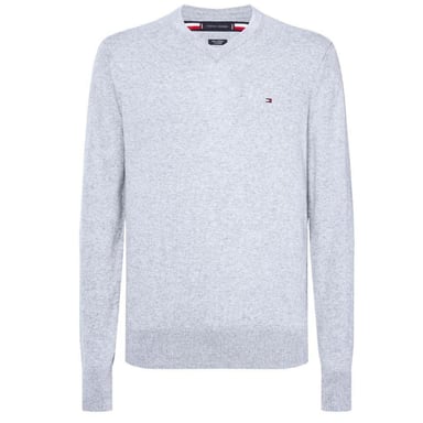 Tommy Hilfiger - Pullover Top für Herren, V-Ausschnitt, Baumwollmischung (Grau)