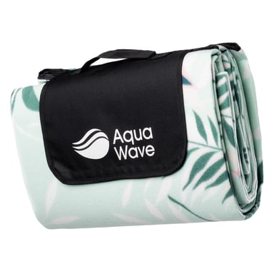 Aquawave - Picknick-Decke "Salva", Blätterdruck (Grau-Türkis)