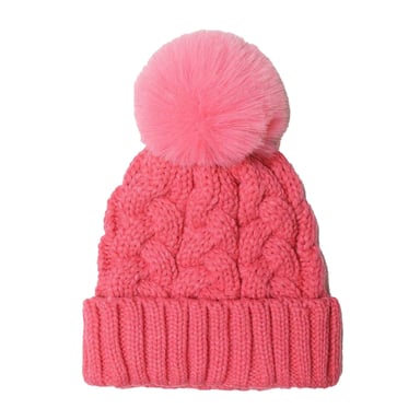 Minoti - Mütze für Mädchen, Mit Zopfmuster (Pink)