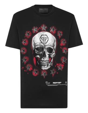 Philipp Plein T-Shirt mit Skull-Print und Rundhals - Schwarz