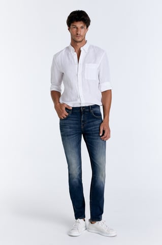 Lance Mid Waist Regular Length 5 Pocket Jeans Dunkelblau