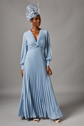 Pleated Chiffon Maxi Dress