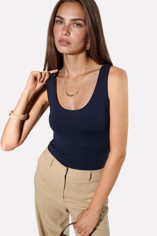 U-Kragen Gestricktes Cami-Top