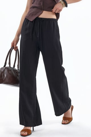 Damen Hosen mit weitem Bein aus Gewebe