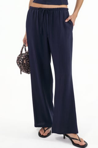 Damen weit geschnittene gewebte Hose