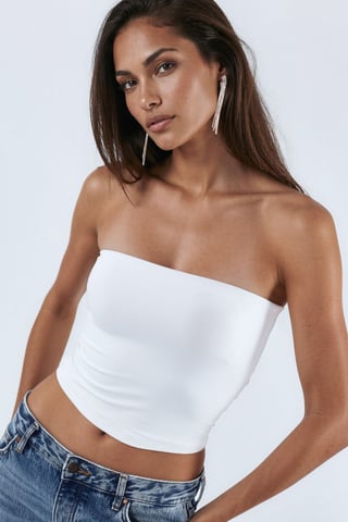 Busem Bandeau-Crop-Top - Weiß