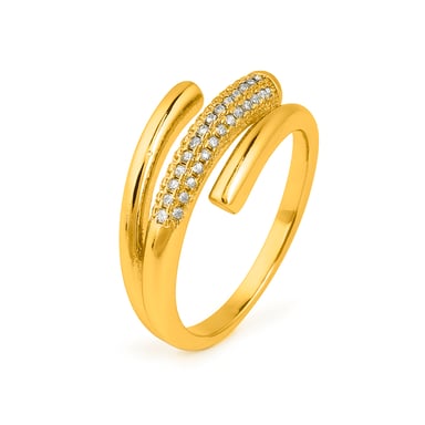 Luxenter Ring mit Zirkonia, 18 Karat Gelbgold-Finish – Jedrac