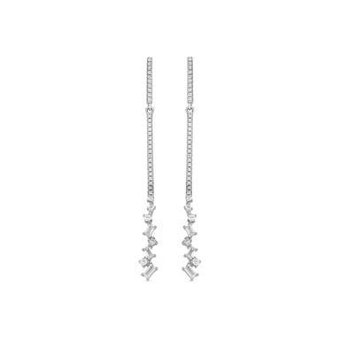Luxenter 925 Sterlingsilber- und Brilliant Zirconia-Ohrringe mit Rhodium-Finish – Zener
