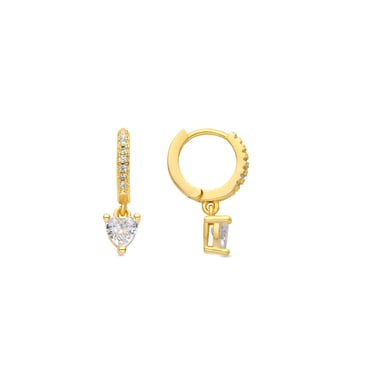 Luxenter Ohrringe mit 18 Karat Gelbgold-Finish und Brillantschliff-Zirkonia – Drasa