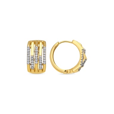 Luxenter Ohrringe mit 18-karätiger Gelbgold-Finish und Brillantstrahl-Zirkonia – Userax