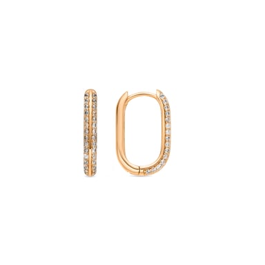 Luxenter Ohrringe mit 18 Karat Gelbgold-Finish und Brillantstrahl-Zirkonia – Moer