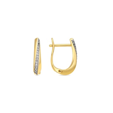 Luxenter Ohrringe mit 18-karätiger Gelbgold-Finish und funkelnden Zirkonia-Steinen – Iquen