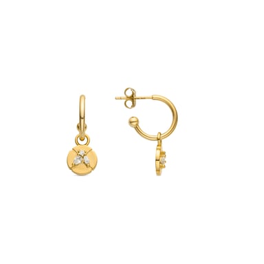 Luxenter Ohrringe aus 925er Sterlingsilber mit funkelnden Zirkonia-Steinen, 18 Karat vergoldet – Ufore