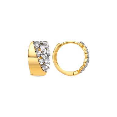 Luxenter Ohrringe mit 18-karätiger Gelbgold-Oberfläche und funkelnden Zirkonia-Steinen – Yaoti