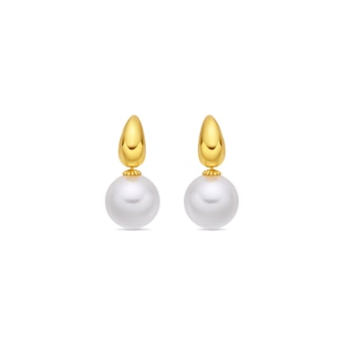 Luxenter White Pearl Ohrringe in 18-karat-Gelbgold - Rosmi