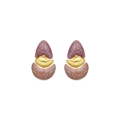 Luxenter Ohrringe in 18 Karat Gelbgold und Fuchsia lackiert – Ismaly