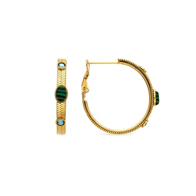 Luxenter Ohrringe mit Malachit-Finish in 18-karat-Gold – Reus
