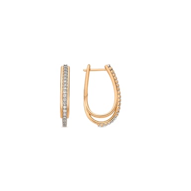 Luxenter Ohrringe mit 18 Karat Gelbgold-Finish und Brillantstrahl-Zirkonia – Boku
