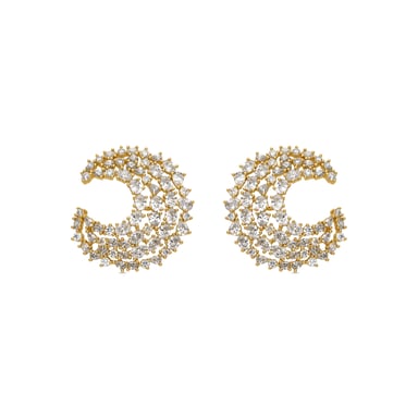 Luxenter Ohrringe mit funkelnden Zirkonia-Steinen, 18 Karat Gold-Finish – Riaer