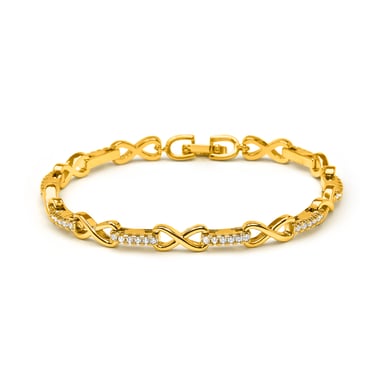Luxenter Armband mit funkelnden Zirkonia-Steinen, 18 Karat Gelbgold-Finish – Raak