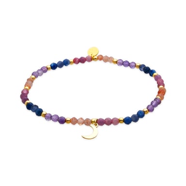 Luxenter 925 Sterlingsilber und mehrfarbiges Kristallarmband in 18 Karat Gold - Linshu