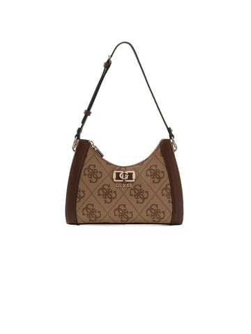 Guess Schultertasche Latte Logo/Braun