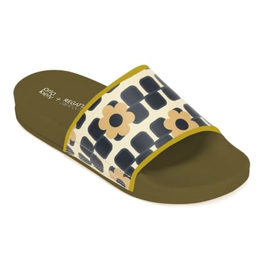 Regatta - "Orla Kiely" Riesige Quadratische Blume Badesandale für Damen (Schwarz/Weiß)